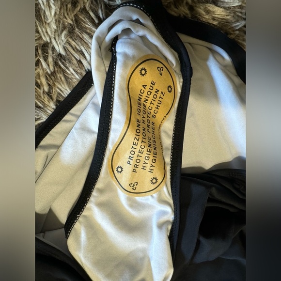 PINK & BLACK 1940S HOLLOW WAIST PATCHWORK SWIMSUIT - Picture 2 of 4